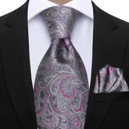 Men's 2pcs Paisley Tie Set Luxury Wedding Blue Brown Grey Necktie Handky Gift For Men Fashion Designer Business Party Tie Gift