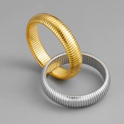 New 316L Stainless Steel Two Three Laps Elastic Charms Bracelet for Women Men Gold Color