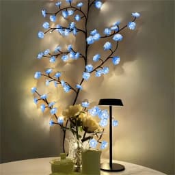 96 Led USB Cherry Blossom Light String Artificial Flower Tree Branch Rattan Lights 8 Modes For Party Home Christmas Decoration
