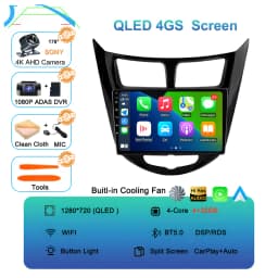 Android 16 Car Radio for Hyundai Solaris Verna Accent 1 2010 - 2016 Multimedia Video Player 2 Din DVD Head Unit Carplay GPS FM