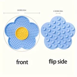 Lovely Flower Lick Mat for Dogs Cats Slow Food Plate Slow Feeder Non-Slip Suction Cups Silicone Dog Pet Slow Food Licking Pad