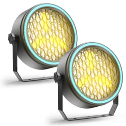 Datewink 2/4Pcs 90W Golden COB LED Par Light With RGB Strip Retro Stage Lighting Effect DMX For DJ Disco Party Wedding Nightclub