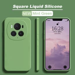Luxury Square Liquid Silicone Phone Case Cover For Honor Magic6 Magic 6 Pro 6Pro Magic6Pro 5G Soft Candy Color Back Cover
