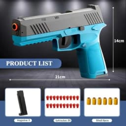 P320 Shell Throwing Continuous Firing Blowback Soft Bullet Toy Gun Outdoor Sport Shooting Game Christmas Gift