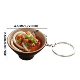 New One Bowl Noodle Keychain Creative Fashion Simulation Food PVC Noodle Model Car Bag Mobile Phone Pendant Ornaments Gift Women