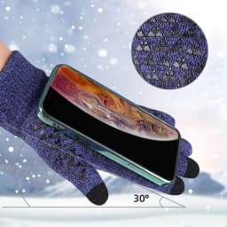 Thickened Velvet 3 Finger Touch Screen Gloves For Women and Men Silicone Palm For Anti Slip Winter Knitted Warm Cotton Gloves