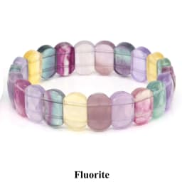 Natural Stone Square Beads Strand Bracelets Amethyst Rose Quartz Healing Crystal Rectangle Bangle Women Gemstone Jewelry Gifts