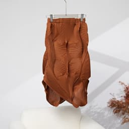 Miyake Pleated Solid Color Semi-skirt 2025 Summer New Irregular Pleated Half-body Skirt Women's Mid-length Bud Skirt