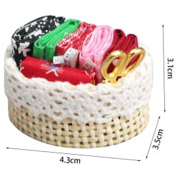 1set 1:12 Dollhouse Miniature Sewing Box with Needle Scissors Knitting Tool Tailor Set Living Scene Decor Play House Toy