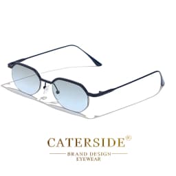 Caterside New Retro Small Frame Sunglasses Men's Polygonal Lenses Sun Glasses Women Business Travel Party Eyewear Summer Style