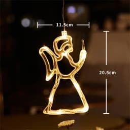 LED Light Snowflake Santa Window Ornaments Decoration for Home Xmas Navidad New Year Christmas Decor Fairy Lamp String Lights