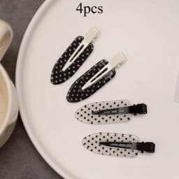 Black White Polka Dot Acrylic Hair Clips Minimalist Secure Hold Suitable for Daily Wear Party Outfits Hair Styling Accessories