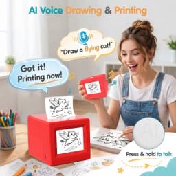 AI Mini Printer, Portable Thermal AI Voice Sticker Printer, for Pictures, Photos, DIY Creative, Home, School, Office, Travel Use