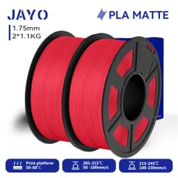 JAYO 2 Rolls 3D PLA Matte Printer Filament 1.75mm Neatly Wound PLA Filament with Matte Finish Print with 99% FDM 3D Printer