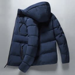 Men's Winter Thickened Hooded Cotton Jacket Warm Casual Fashionable Cold-resistant Cotton Coat Outerwear Polyester