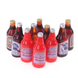 1 Set 1/12 Miniature Wine Bottles Dollhouse Kitchen Accessories - Mini Dolls House Living Room Accessories Beer Drink Bottles