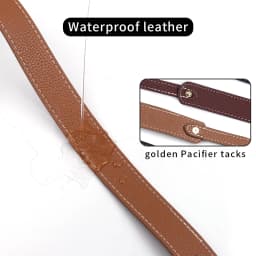Litchi Pattern Leather Bags Strap Adjustable Replacement Crossbody Handle Strap Gold Hardware for Handbag Diy Bag Accessories