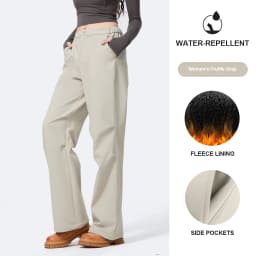 GOLDEN CAMEL Men's Hiking Pants Workwear Warm Plus Fleece Pant Straight Paratrooper Loose Sport Trousers Outdoor Water-repellent