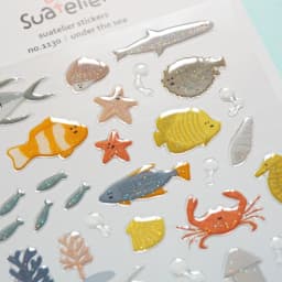 Korean Import Original Suatelier Under The Sea 3D Crystal Stickers Scrapbooking Diy Journal Stationery Sticker Deco Art Supply
