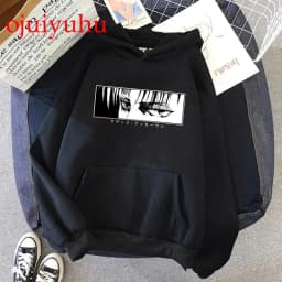 90s japanese Anime Attack on Titan Shingeki No Kyojin Graphic Hoodies Men Unisex Oversized Funny Cartoon Sweatshirt Hoody Male