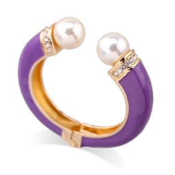 10 Colors Boho Personalized Double Pearls Cuff Bangle for Women Party Bracelet Engagement Accessory Rhinestone Bangles Jewelry