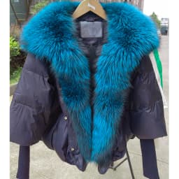 Female Large Fox Fur Collar Outerwear Thick Warm Fur Real Fur Coat Winter Jacket Women White Duck Down Jackets Hooded