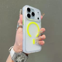 Corrugated Pattern For Magsafe Magnetic Wireless Charge Case For iPhone 17 16 15 14 13 Pro Max Transparen Bumper PC Matte Cover