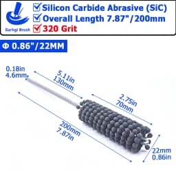 320Grit Cylinder Hone Ball Brush Tool Silicon Carbide Metal Engine Valve Guides Deburring Carbon Removal Crosshatching Polishing