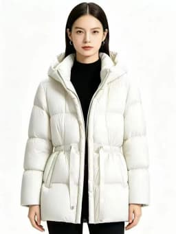 Winter High Quality Hooded Down Jacket Women White Duck Down Thicken Warm Outwears Female Waist Drawstring Parker Down Jacket