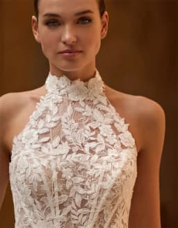 Kyoto Customized Ivory Halter Necklink Wedding Dress Backless Sleeveless vestidos de noche Court Train A-Line robe de mariée