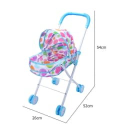 Trendy Plastic + Metal Dolls Pram Iron Support Frame Play Game Stroller Role Play Furniture Toy Little Girls Boys