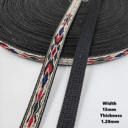3Yards 10-20MM Retro Jacquard Substantial Thick Webbing Bag Belt Straps Ribbon for DIY Horse Or Big Pet Collar Clothing Sewing