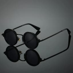 New Retro Small Round Frame Sunglasses for Men's Personalized Steampunk Outdoor Driving Sunglasses Street Photography