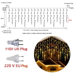 Christmas Fairy Curtain String Lights 3.4M LED Star Deer 220V 110V Garland Festoon for Xmas Tree New Year Navidad Party Decor