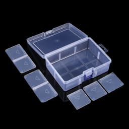 6 Grids Plastic Removable Divider Storage Box Adjustable Organizer Case for Jewelry Earrings Bead Small Parts Hardware and Craft