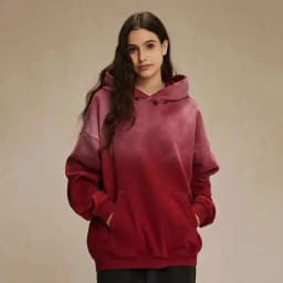 IEFB American Style Male Sweatshirt Pullover Hooded Gradient Color Men Clothing Hole Worn-ount Design Winter Spring New 9W126