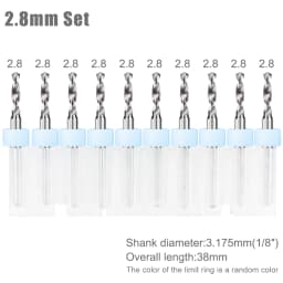 XCAN 10pcs 0.1-3.175mm PCB Drill Bit 3.175 Shank Micro Carbide Drill Bit Set For Printed Circuit Board Wood Modeling