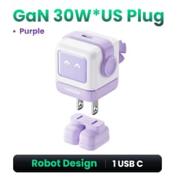 【US Plug】UGREEN 65W 30W GaN Charger Robot Design PD3.0 Fast Charger QC4.0 3.0 PPS for iPhone 18 17 16 Pro Macbook Laptop Table