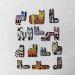 13 Irregular Wooden Cat Puzzles Colorful Cute Puzzle Toys for Children Birthday Gift Brain Teaser Educational Game