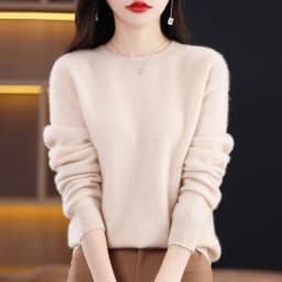 2026 New Cashmere Basic Top Long Sleeve Women O-Neck Knitted Sweater 100% Pure Merino Wool Pullover Clothing Knitwear Traf