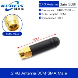 2PCS 2.4G Antenna Fold Glue Stick 3DBI WLAN Router Antenna Wifi Module Signal Enhancement 2400-2500mhz SMA Male Connector 6DBI
