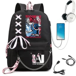 My Hero Academia Anime Print Student Backpack with Webbing Straps Girls School Bag Lightweight Casual Daypack