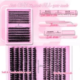 DIY Clusters Lashes 40D60D Eyelash Extension Dovetail Segmented Lashes Individual Eyelashes With Lash Glue Remover