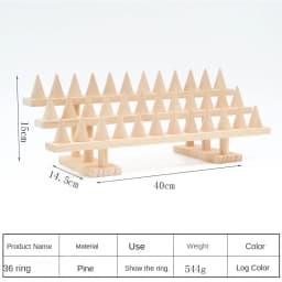 Simple Solid Wood Cone Ring Display Rack Jewelry Rack Ring Rack Display Jewelry Rack Live Stream Stall Props