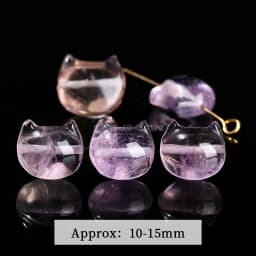 1 Pc Natural Amethyst Carved Faceless Cat Beads With Hole Cartoon Pendant For Jewelry Making Diy Necklac Bracelet Accessory