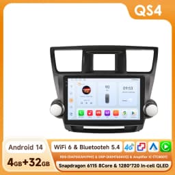 Hizpo Android 14 For Toyota Highlander 2 XU40 2007-2013 Car Radio Multimedia Video Player Navigation Stereo GPS No 2din DVD 6115