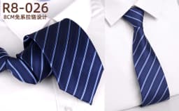 NEW Mens Retro Zipper Ties for Men 8CM Neck Tie Solid Striped Fashion Blue Neckties Men's Automatic Zipper Tie Red Lazy Ties
