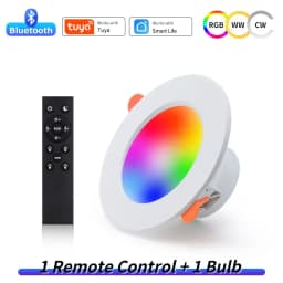 Tuya Smart LED Downlight 220V 10W Bluetooth RGB Dimmable Ceiling Lamp RF 2.4G Remote Smart Life APP Control Bedroom Living Room