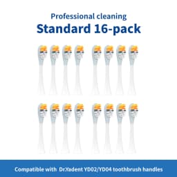 Dr.Yadent YD02/04 Replacement Brush Heads 4pcs/Pack Soft Gel Coated Designed for Sensitive Gum Care Soft Bristle 1 Year Supply
