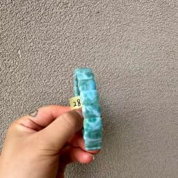 2026 AAA Grade Natural Larimar/Copper Pectolite Bead 10x14mm Bracelet Dominicana Genuine Larimar Gemstone Bangle Woman Wholesale